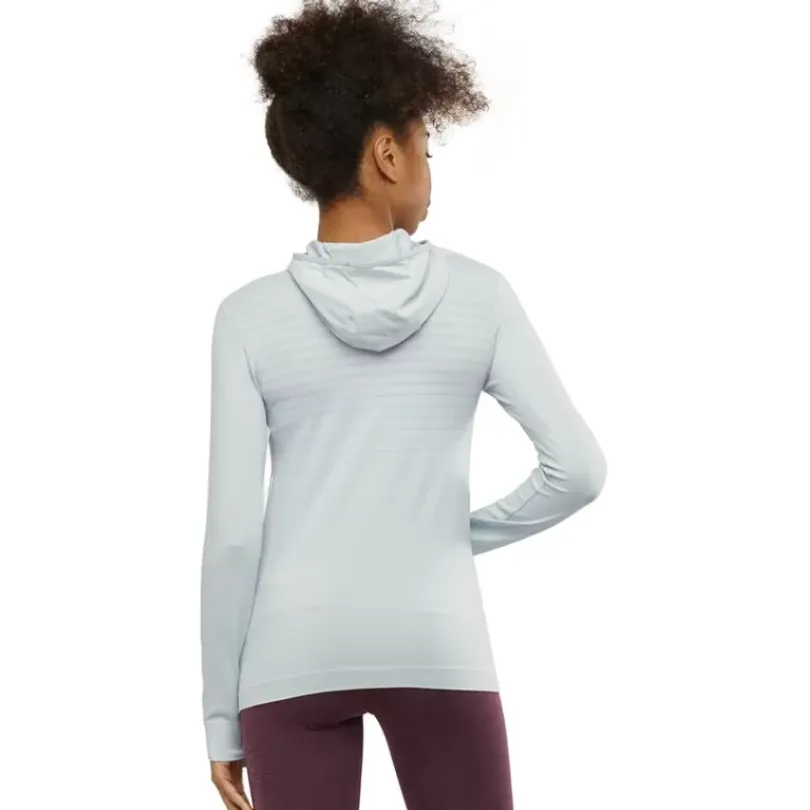 Clothing^Salomon Outlet – Comet Seamless Hoodie – Women'S Oyster Mushroom|Provence/Heather
