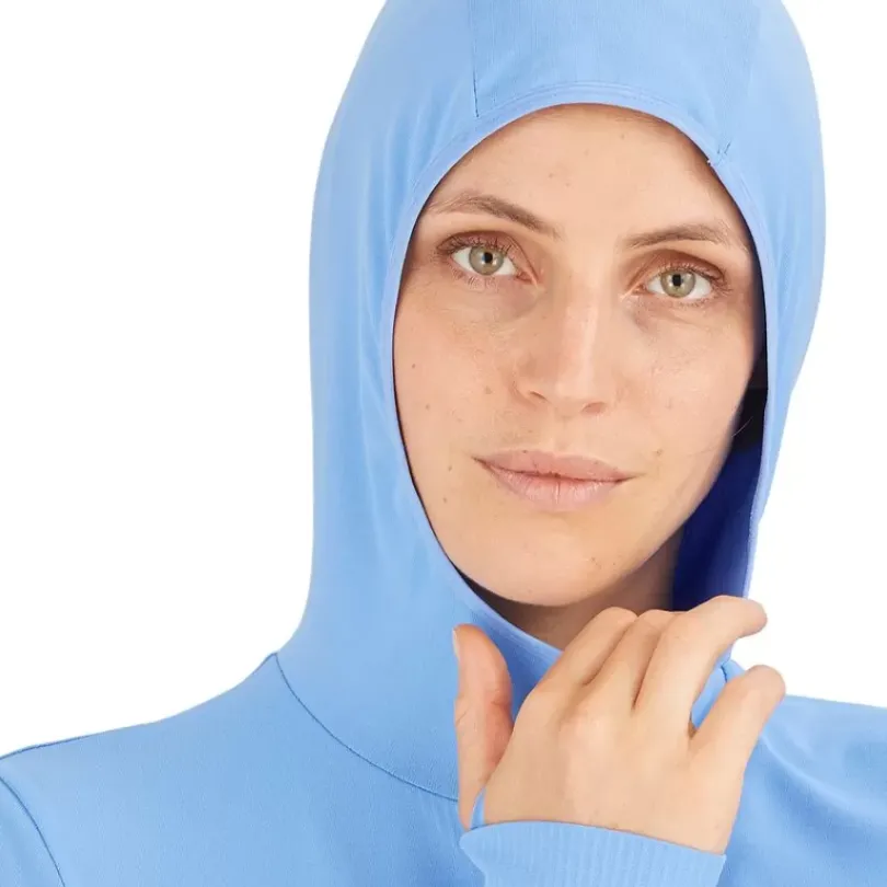 Clothing^Salomon Outlet – Comet Seamless Hoodie – Women'S Oyster Mushroom|Provence/Heather