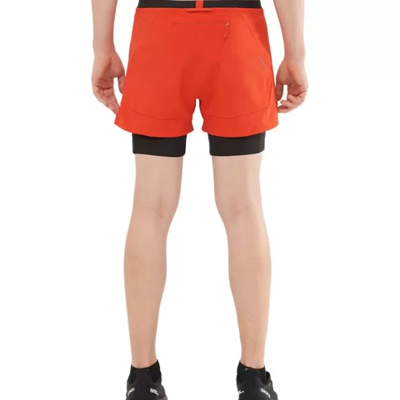 Clothing^Salomon Outlet – Cross 2-In-1 Short – Men'S Black|Black White|Fiery Red