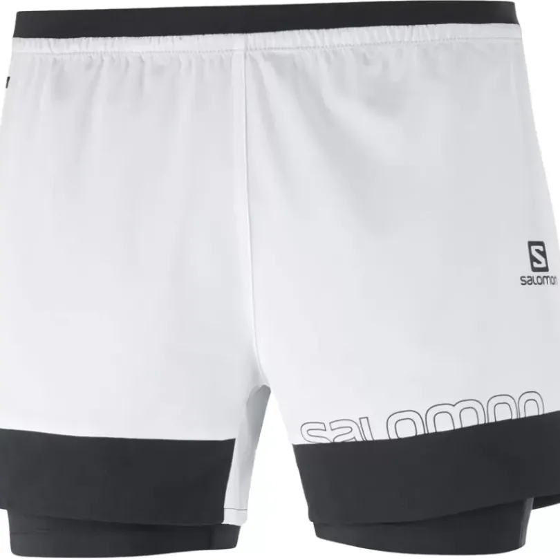Clothing^Salomon Outlet – Cross 2-In-1 Short – Men'S Black|Black White|Fiery Red