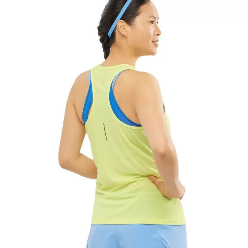 Clothing^Salomon Outlet – Cross Run Tank – Women'S Beach Glass/Pool Blue/Heather|Provence/Heather/Nautical Blue|Sunny Lime/Heather|White