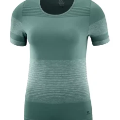 Clothing^Salomon Outlet – Elevate Move'On T-Shirt – Women'S Balsam Green|Dark Denim|Ebony|White