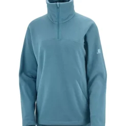 Clothing^Salomon Outlet – Essential Cosy Fleece Half-Zip Jacket – Women'S Ebony|Mallard Blue|Sirocco|Wrought Iron