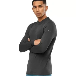 Clothing^Salomon Outlet – Essential Wool Long-Sleeve Top – Men'S Black/Heather