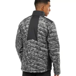 Clothing^Salomon Outlet – Essential Xwarm Down Jacket – Men'S Barrier Reef|Black/Black/Print|Wrought Iron