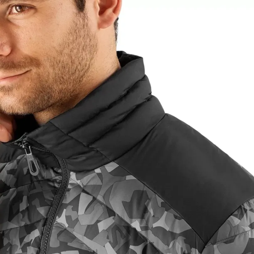 Clothing^Salomon Outlet – Essential Xwarm Down Jacket – Men'S Barrier Reef|Black/Black/Print|Wrought Iron