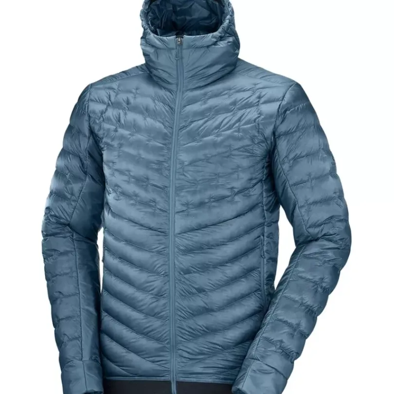 Clothing^Salomon Outlet – Outline Down Hooded Jacket – Men'S Black|Mallard Blue|Pacific