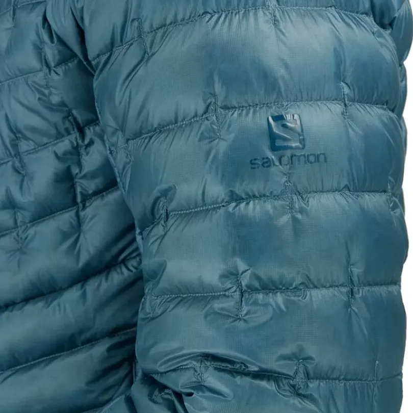 Clothing^Salomon Outlet – Outline Down Hooded Jacket – Men'S Black|Mallard Blue|Pacific