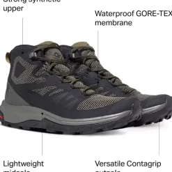 Footwear^Salomon Outlet – Outline Mid Gtx Hiking Boot – Men'S Black/Beluga/Capers|Frost Gray/Black/Alloy