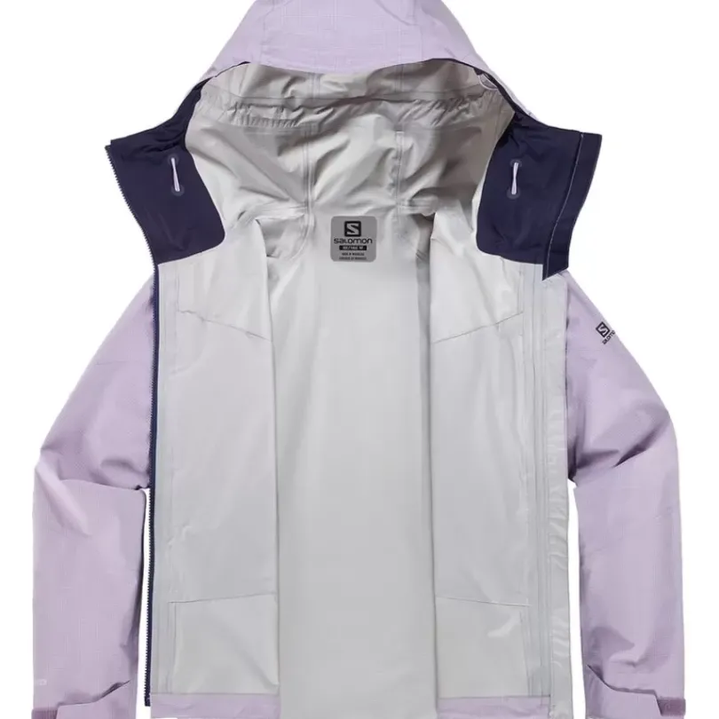 Clothing^Salomon Outlet – Outpeak Gore-Tex 3 Layer Jacket – Women'S Lavender Gray|Pacific/Night Sky