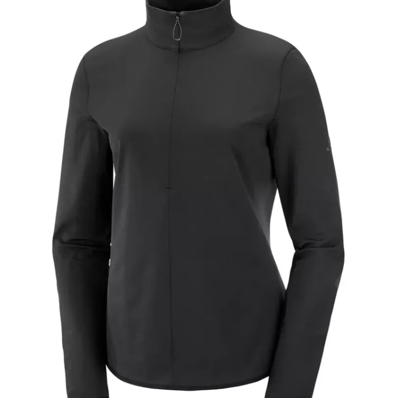 Clothing^Salomon Outlet – Outrack Half-Zip Midlayer Jacket – Women'S Black|Green Gecko