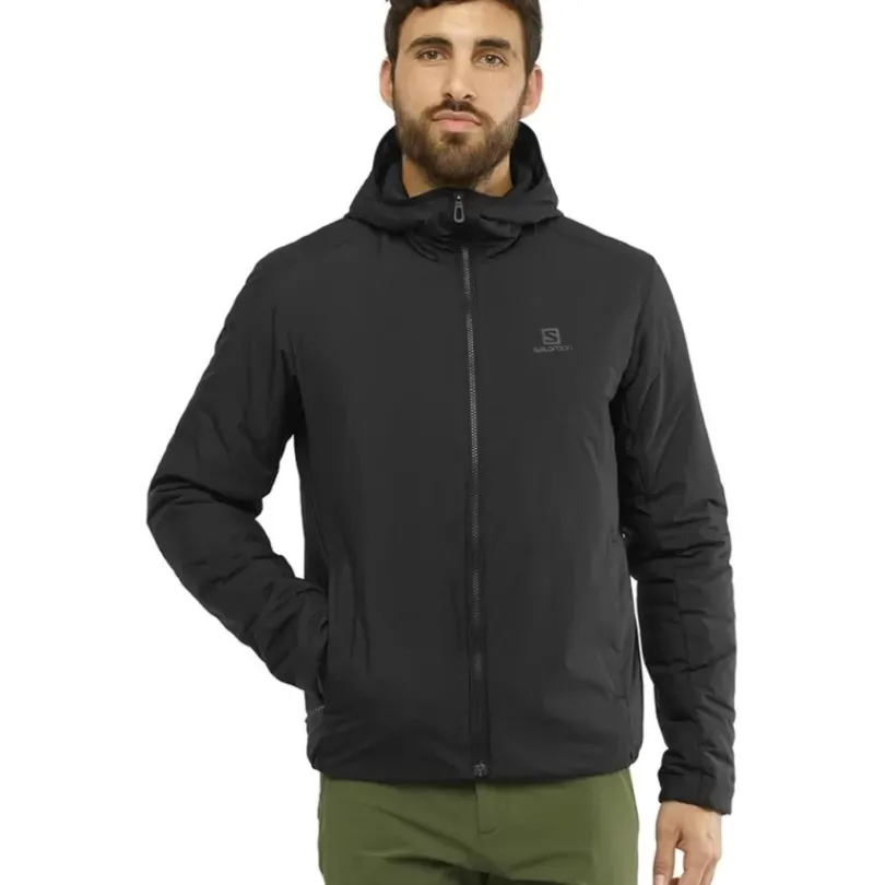 Clothing^Salomon Outlet – Outrack Insulated Hooded Jacket – Men'S Black