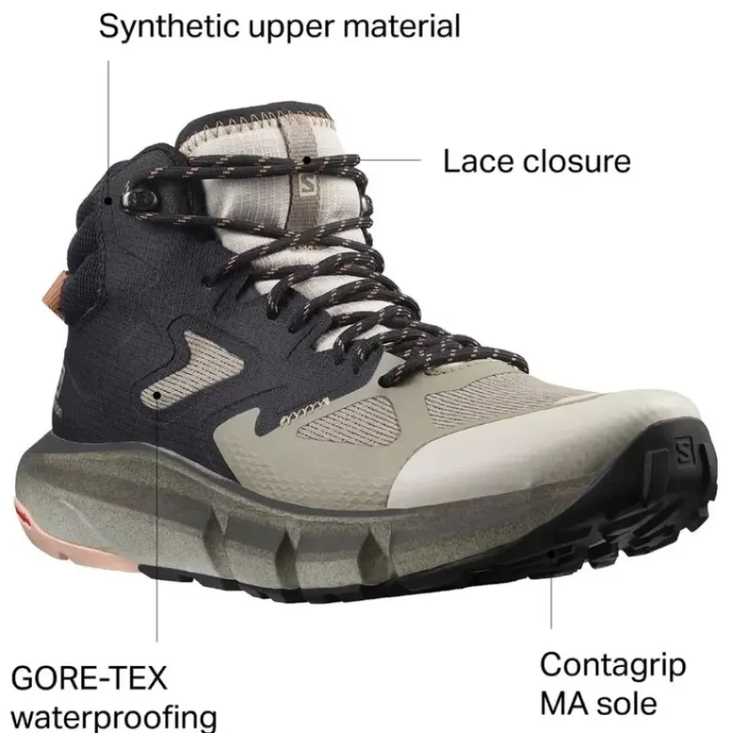 Footwear^Salomon Outlet – Predict Hike Mid Gtx Shoe – Women'S Vintage Kaki/Black/Mocha Mousse|Mallard Blue/Delphinium Blue/Mocha Mousse