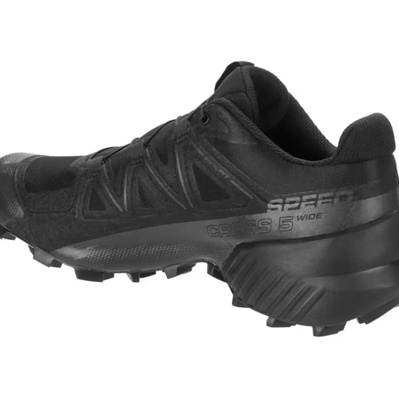Footwear^Salomon Outlet – Speedcross 5 Wide Trail Running Shoe – Men'S Black/Black/Phantom|Grape Leaf/Black/Phantom