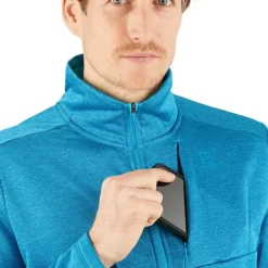 Clothing^Salomon Outlet – Transition Full-Zip Mid Fleece Jacket – Men'S Barrier Reef/Heather|Black/Heather|Goji Berry/Heather|Pacific/Heather