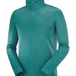 Clothing^Salomon Outlet – Transition Full-Zip Mid Fleece Jacket – Men'S Barrier Reef/Heather|Black/Heather|Goji Berry/Heather|Pacific/Heather