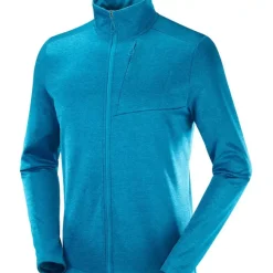 Clothing^Salomon Outlet – Transition Full-Zip Mid Fleece Jacket – Men'S Barrier Reef/Heather|Black/Heather|Goji Berry/Heather|Pacific/Heather